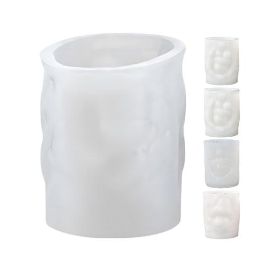 Bear Cylinder Candle Mold Cute Bear Animal Pillar Candle Silicone Mold for Soap Candle Making Resin Casting Aromatherapy Candles Wax Polymer Clay Home