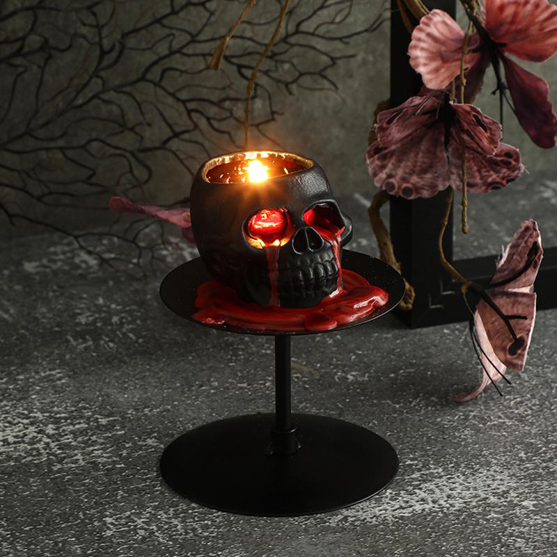 4 Pack Tall Bleeding Candles Horrible Candle Set Home Decoration Spooky Blood Drip Funny Black Tapered Candlesticks Party 2 Colors
