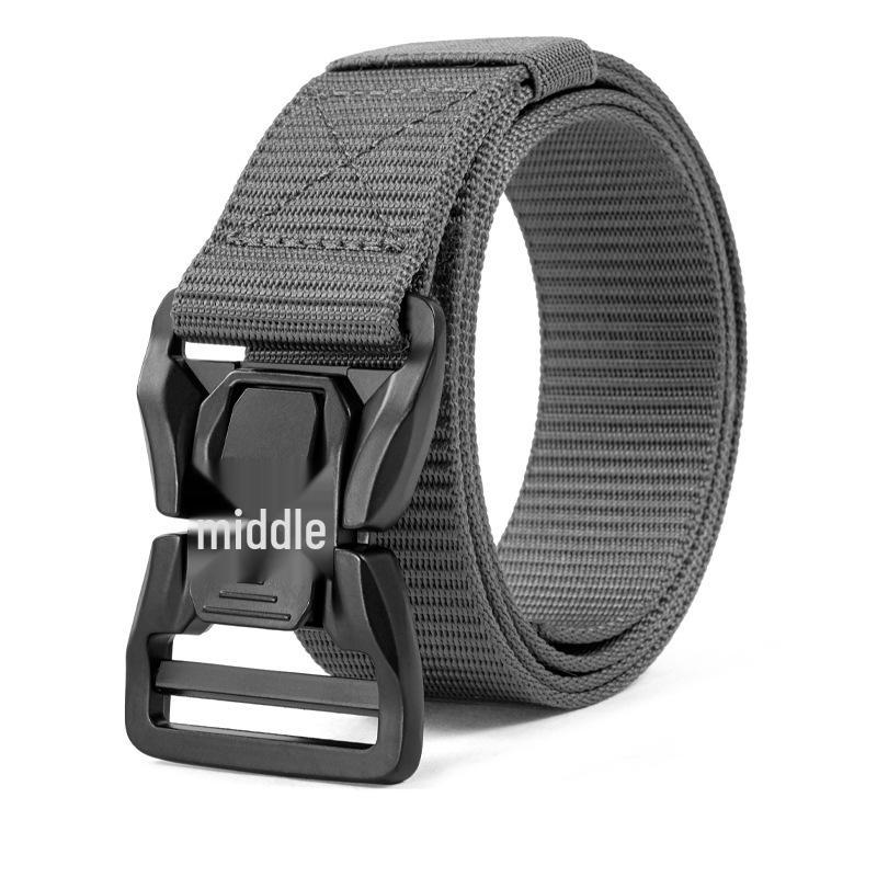 

Men s Tactical Nylon Auto-Buckle Belt for Outdoor Work & Military Training 125cm серый