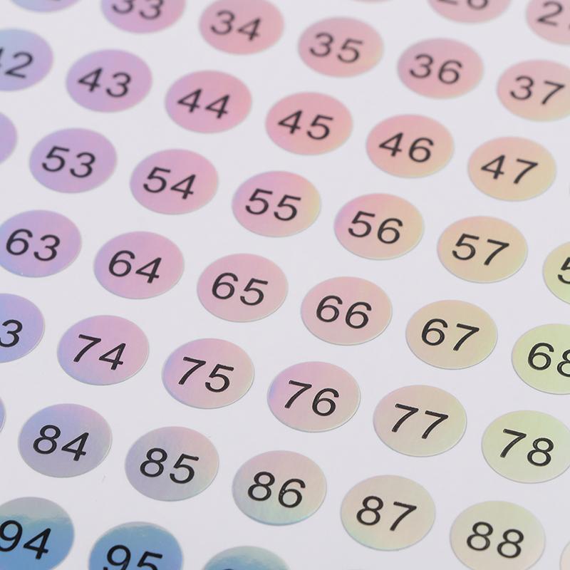 1–500 Laser-Nummern-Etikettenaufkleber, Bastel-Nagellack-Lippenstift-Farbetiketten-Aufkleber