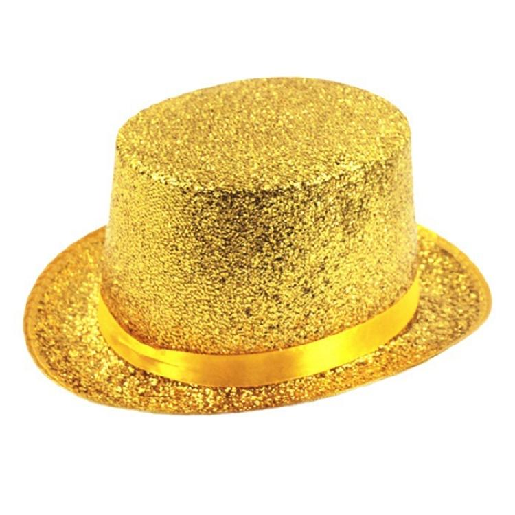 Magician Hat Wide Brim Fedora Hat Stage Top Hat Short Brim Flickering Glitter