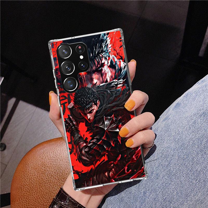 Black White G-Guts B-Berserks Phone Case For Samsung Galaxy S24 S25 Edge S26 Ultra S23 S22 S21 Plus S20 FE + Personalized Print