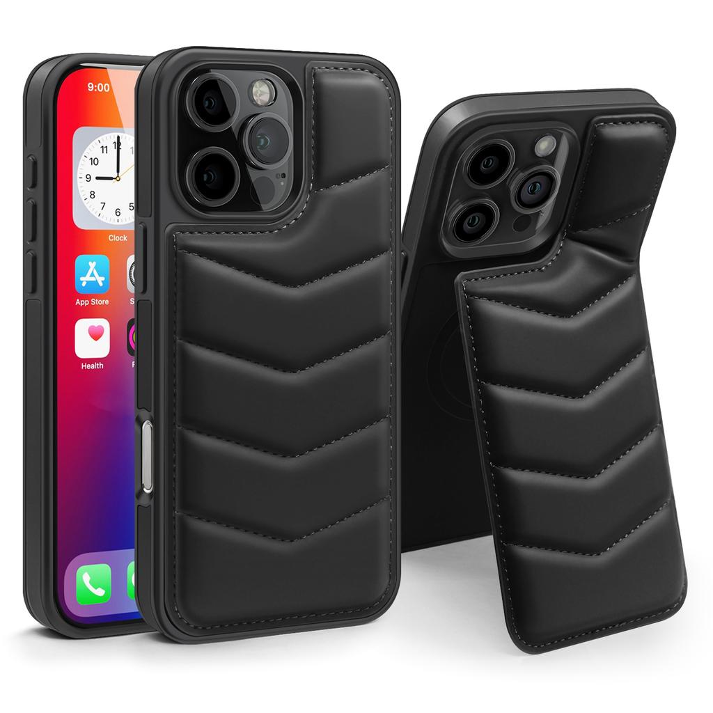 For iPhone 16 Pro Case Compatible with MagSafe RFID Blocking Card Slot Leather Back Cover