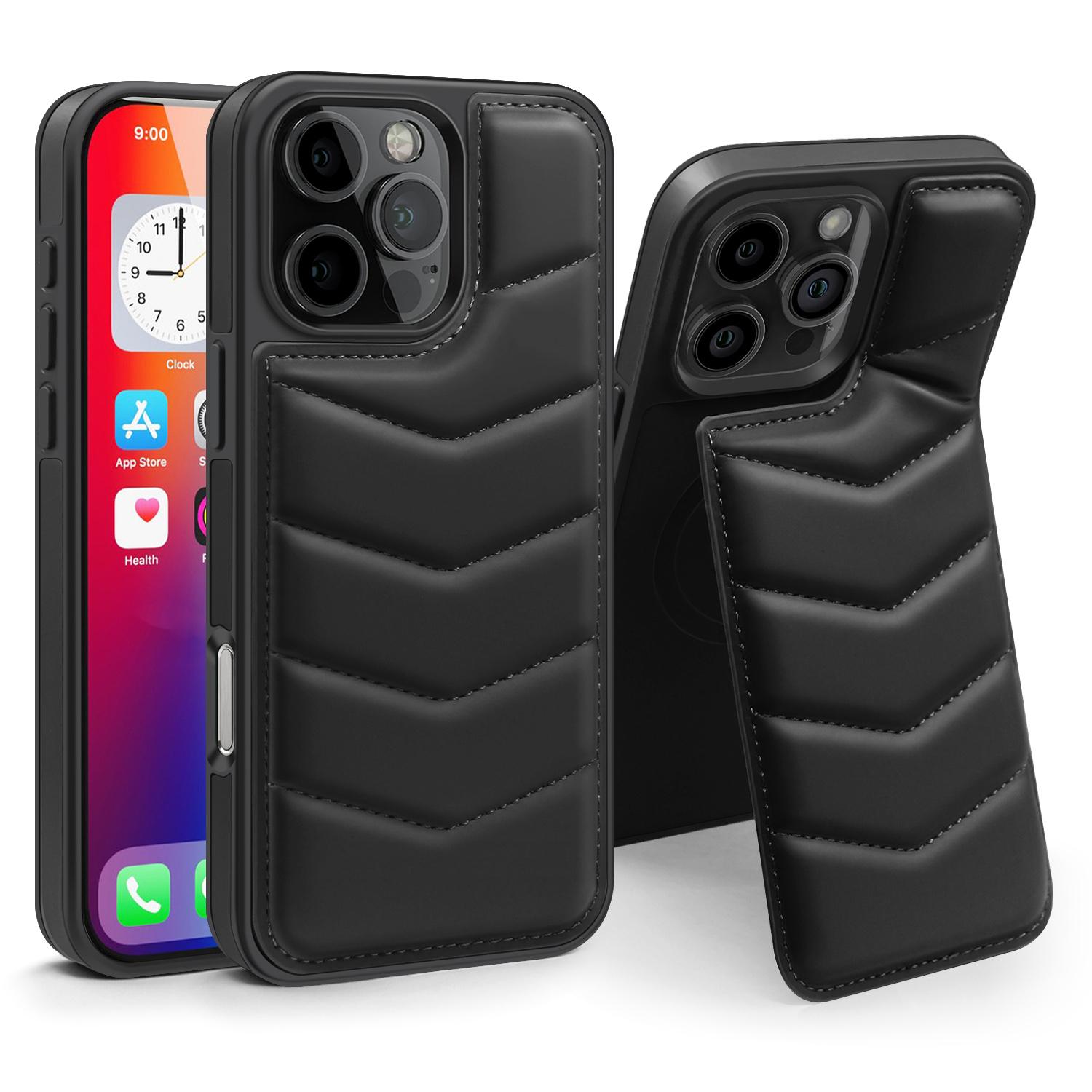 

Кожаный чехол-кошелек для iPhone 16 Promax 15 Pro Max 14 Plus 13 12 11 держатель для карт MagSafe магнитный защитный чехол для зарядки iPhone 16 Pro Max чёрный