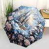 1pc Castle Roses Automatic Folding Umbrella, Sturdy And Durable Automatic Folding Umbrella with 8 Ribs, Convenient for Outdoor Use122