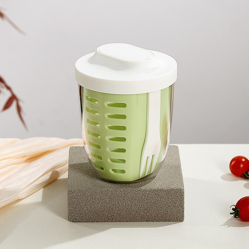 Salad Fruit Cup Double Layer Drainage Bowl For Office And School Use