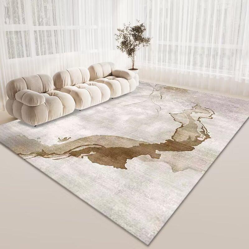 Simple Crystal Velvet Carpet, Living Room Coffee Table Dirt-Resistant And Easy To Take Care Of Floor Mat, Hotel Lobby Homestay Floor Mat