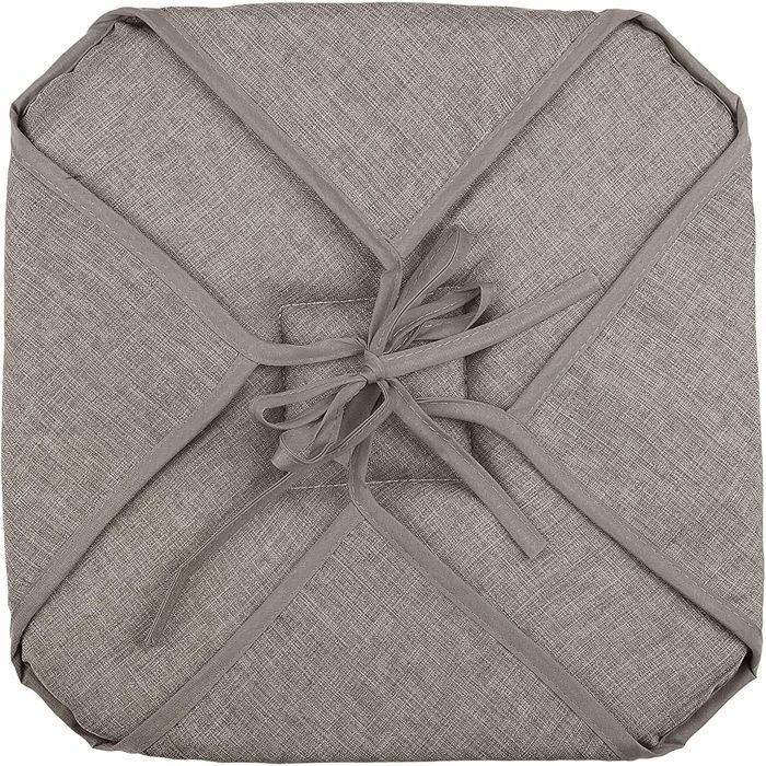 Coussin Galette De Chaise - 40x40cm - Jute Chiné - 4 Rabats - Oeko-Tex®