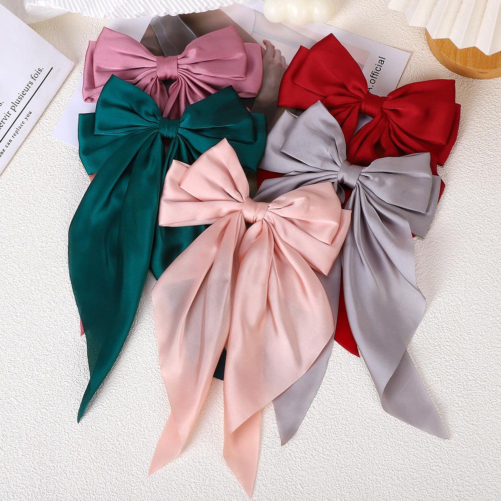 Solid Color Large Bow Hairpin Jk Ponytail Clip Lolita College Style Japanese Girl Hair Accessories 5012