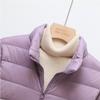 Women's Lightweight Korean Style Stand Collar Short Down Jacket, Plus Size, White Duck Down, Trendy K-8711