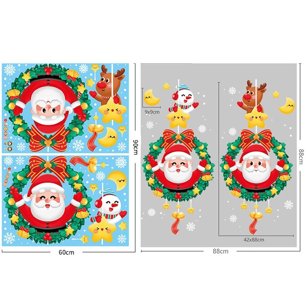 PVC Window Sticker Santa Claus Glass Sticker Fashion Xmas Decal  Shopping Mall