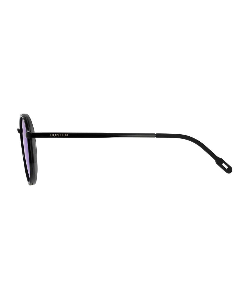 Heonteoaiweeo [Unisex] Round Titanium Sunglasses - Blue Htc32