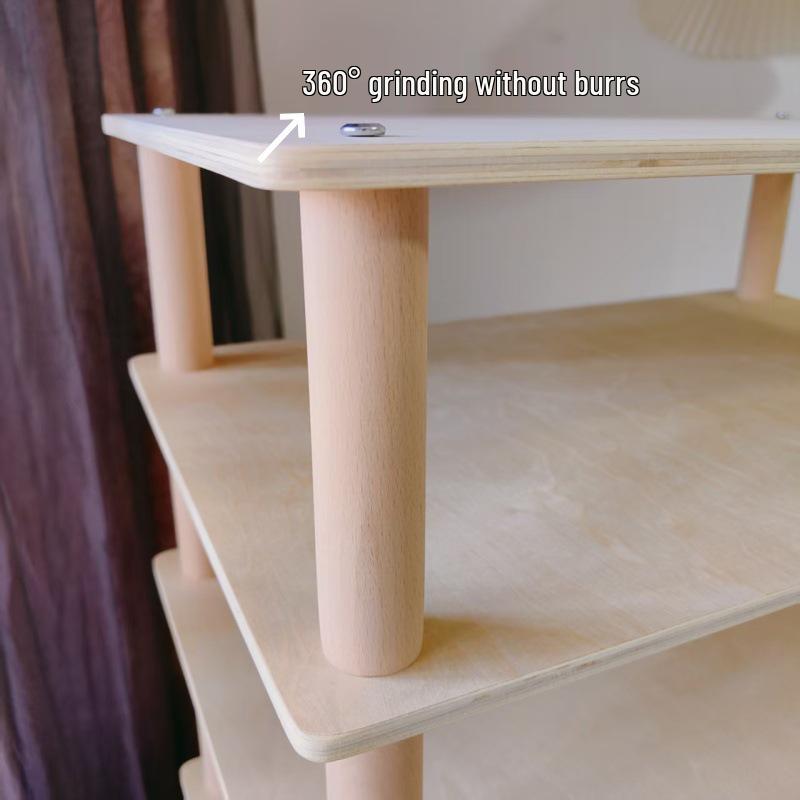 Children's Natural Wood Multi-Layer Storage Rack for Toys and Kindergarten Rooms