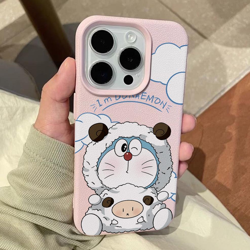 Cartoon D-Doraemons Lichee Leather Pattern Phone Case For Samsung S26 S25 S24 S23 S22 S21 S20 S10 Plus FE Ultra 4G 5G Shockproof