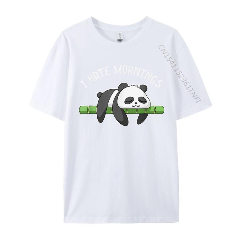 Lazy Panda Gifts I Hate Mornings Summer Hip Hop Tops Tees For Unisex Hip Hop Camisa Premium Cotton T Shirts Top Tshirts S