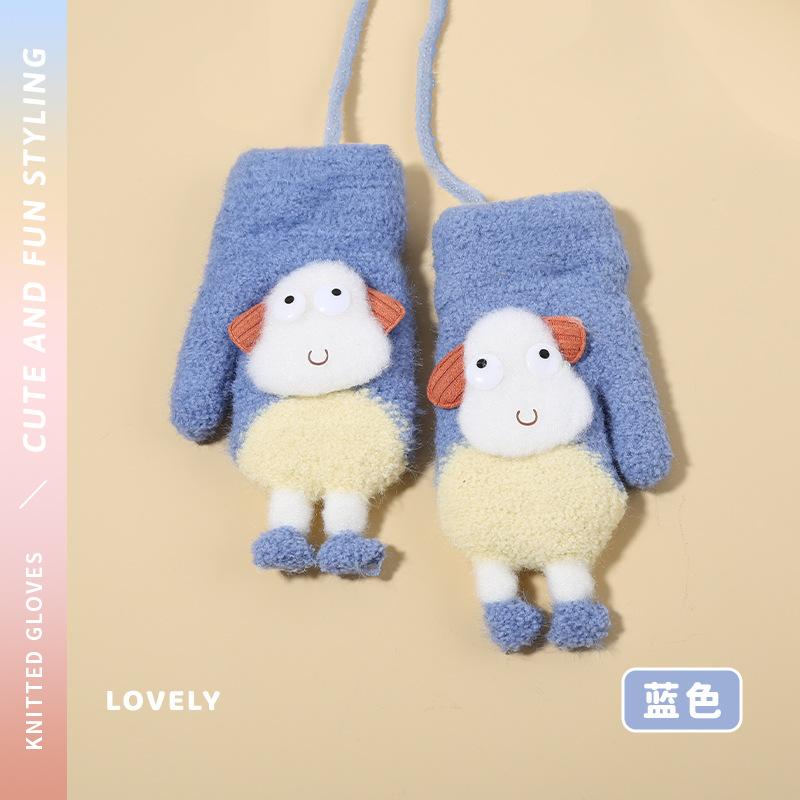 0-3Y Baby Cartoon Label Mittens Winter Warm Kids Girls Gloves Soft Hand Warmer Children Boys Thick Child Fleece Baby Mittens