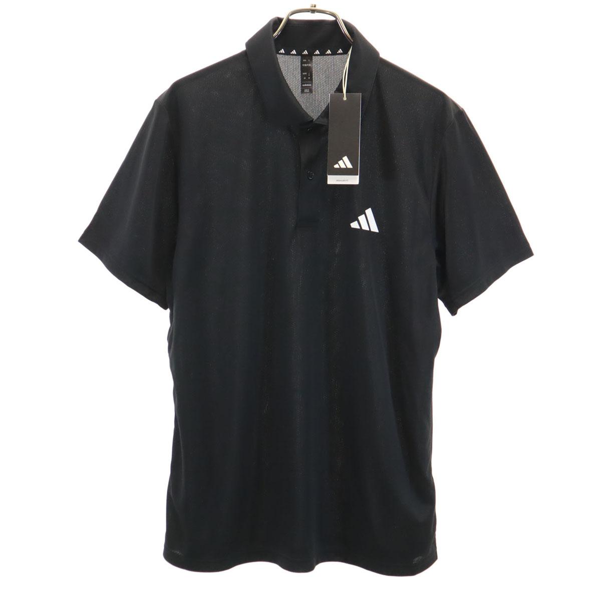 

неиспользованная тренировочная футболка-поло с коротким рукавом adidas M черная мужская б/у