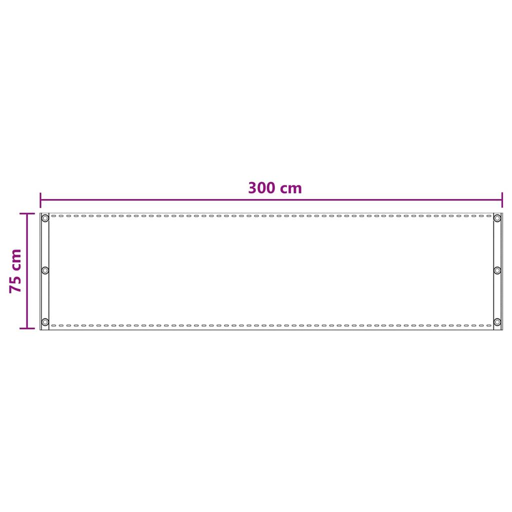 Balcony Privacy Screen Light Gray 75 X 300 Cm HDPE and Aluminum