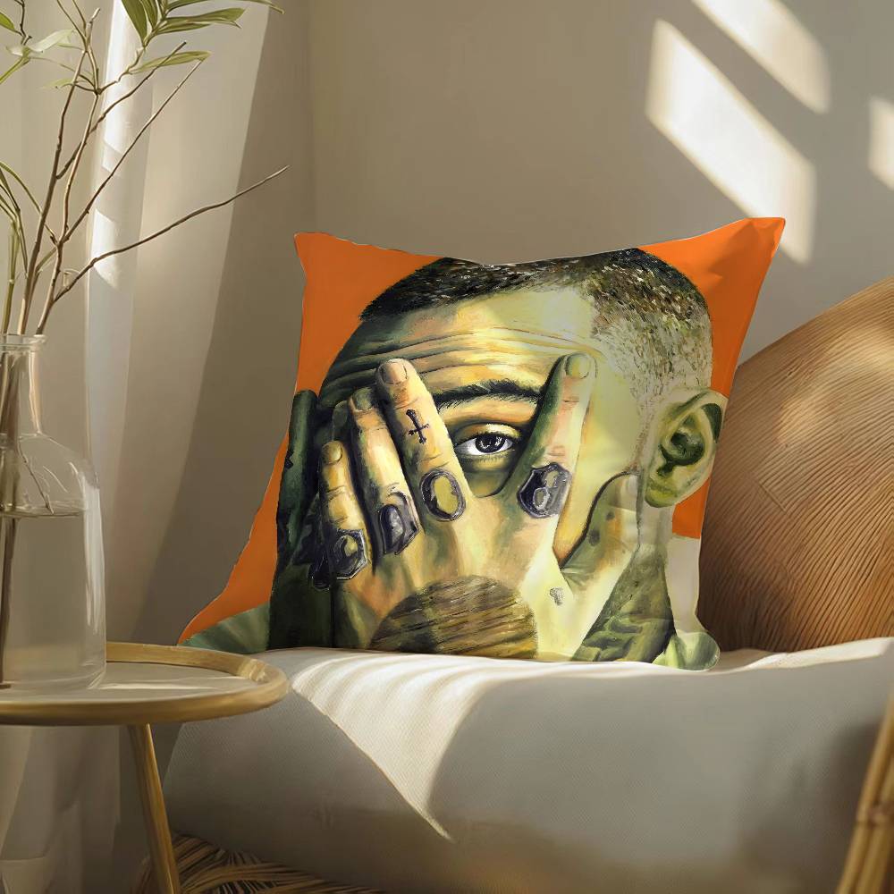 singer Mac Miller-M Pillow Case Silky elegant Comfort Sofa Bed  Invisible zipper Beach pillowcase