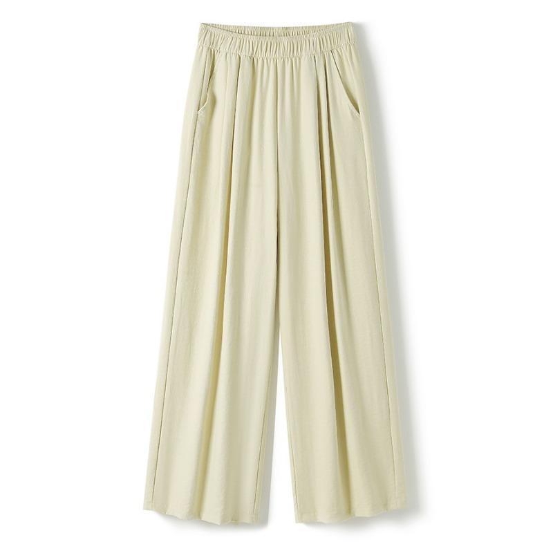 

Acetate satin bubble Yamamoto pleated wide-leg pants women s summer thin drape casual floor-mopping pants show long legs L