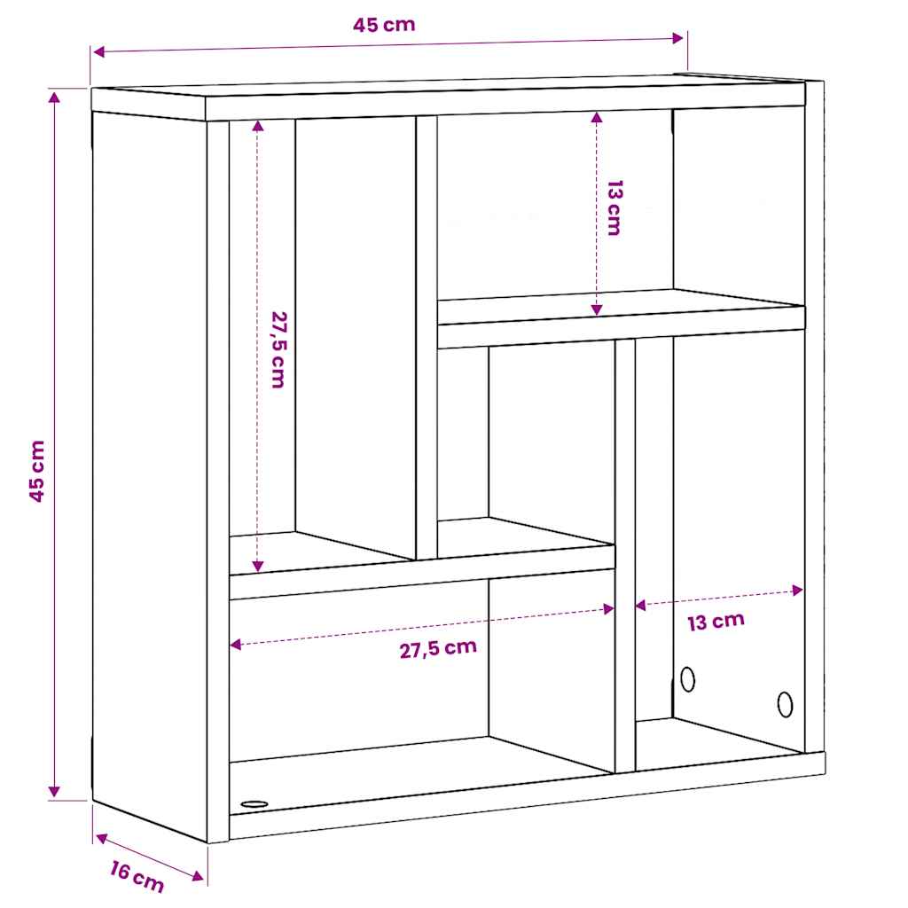 Wall Shelf Sonoma Oak 45.1 x 16 x 45.1 cm Particleboard