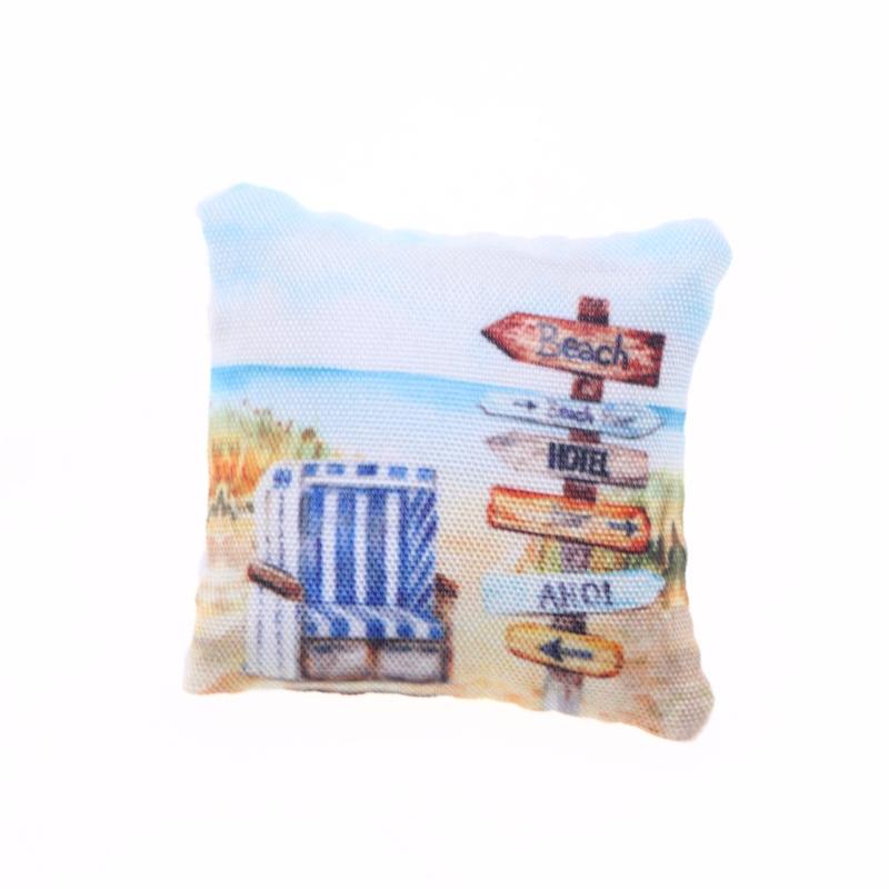 3Pcs Dollhouse Mini Summer Ocean Beach Pillow Model Toys Miniature Home Scene Sofa Ornament Doll House Accessories