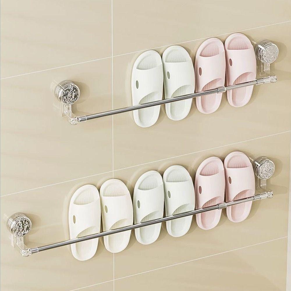 No Punching Towel Holder Hanging Pole Rotated Retractable Towel Rail Telescopic Towel Bar