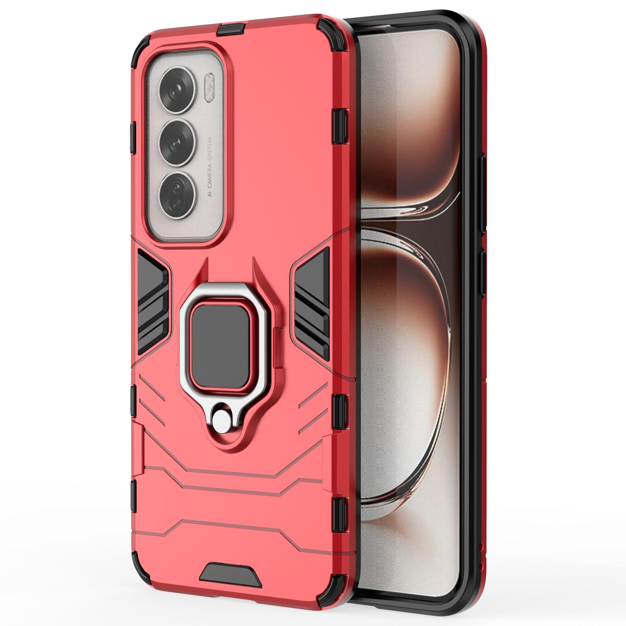 

For Oppo Reno12 5G (Global) Case PC+TPU Kickstand Phone Cover Red