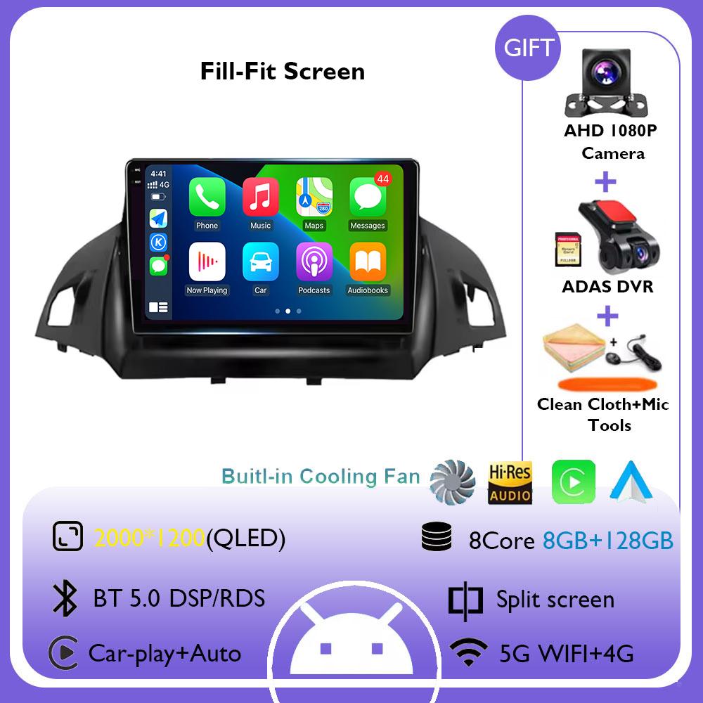 Android 14 For FORD C-MAX KUGA 2 ESCAPE 3 2012 - 2019 Car Radio Multimedia Video Player Navigation GPS 4G+WIFI Stereo Head Unit