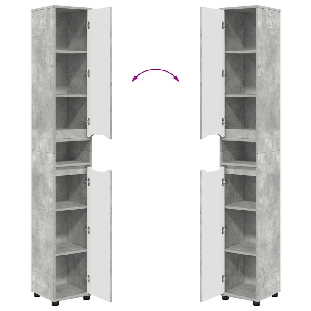 Bathroom Cabinet Concrete Grey 30.5 X 30 X 195 Cm Particleboard