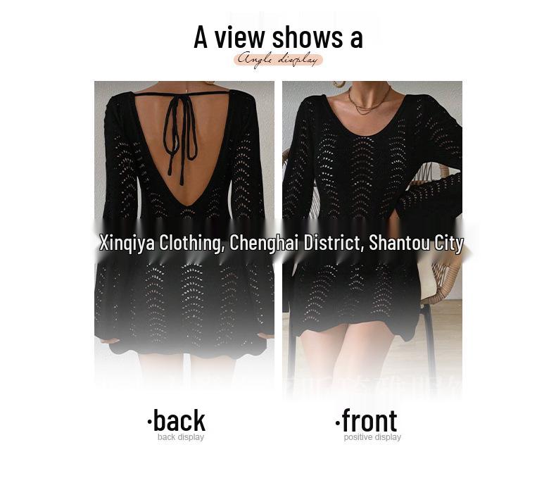 European Lace Knit Beach Cover-Up: Sun-Protection Bikini Pullover, Sexy Loose Design