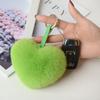 Cartoon Design Heart Fluffy Fur Keychain Heart Shape Heart Plush Pendant  Gift