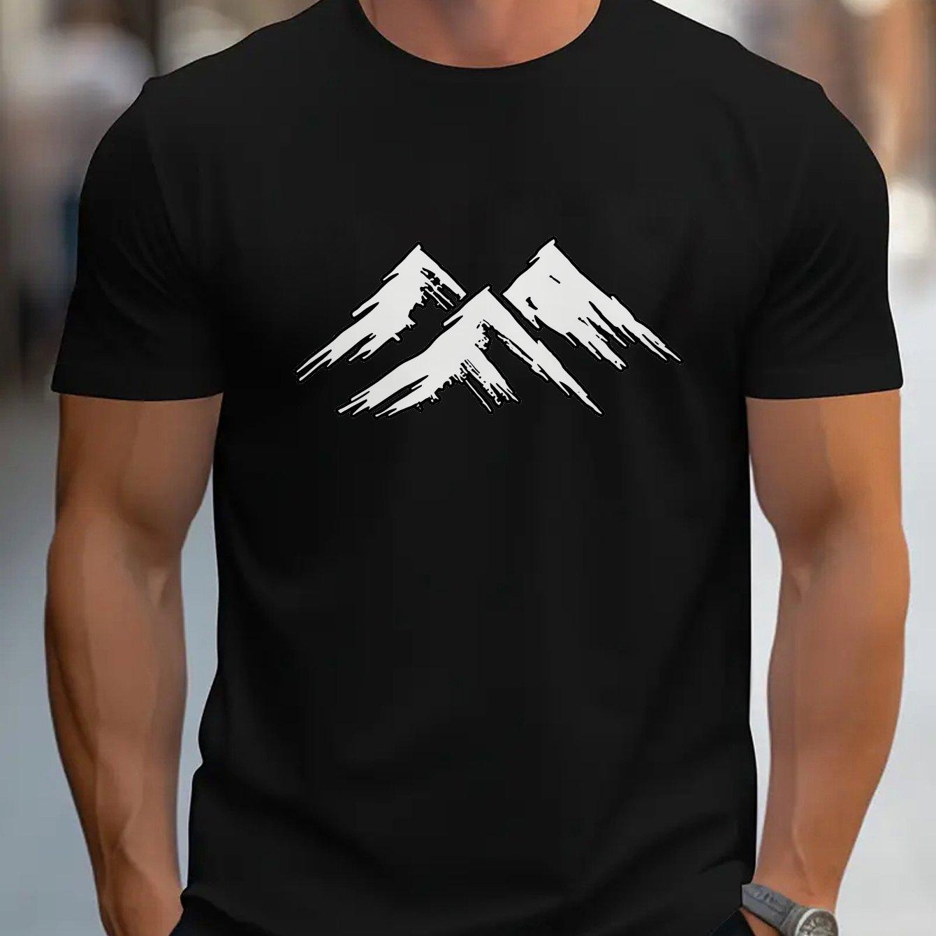 

Men s Mountain Peaks Graphic Print Short-Sleeve T-Shirt Cotton Casual Tee for Gym Sports Casual Attire Men Clothing Comfortable 4XL