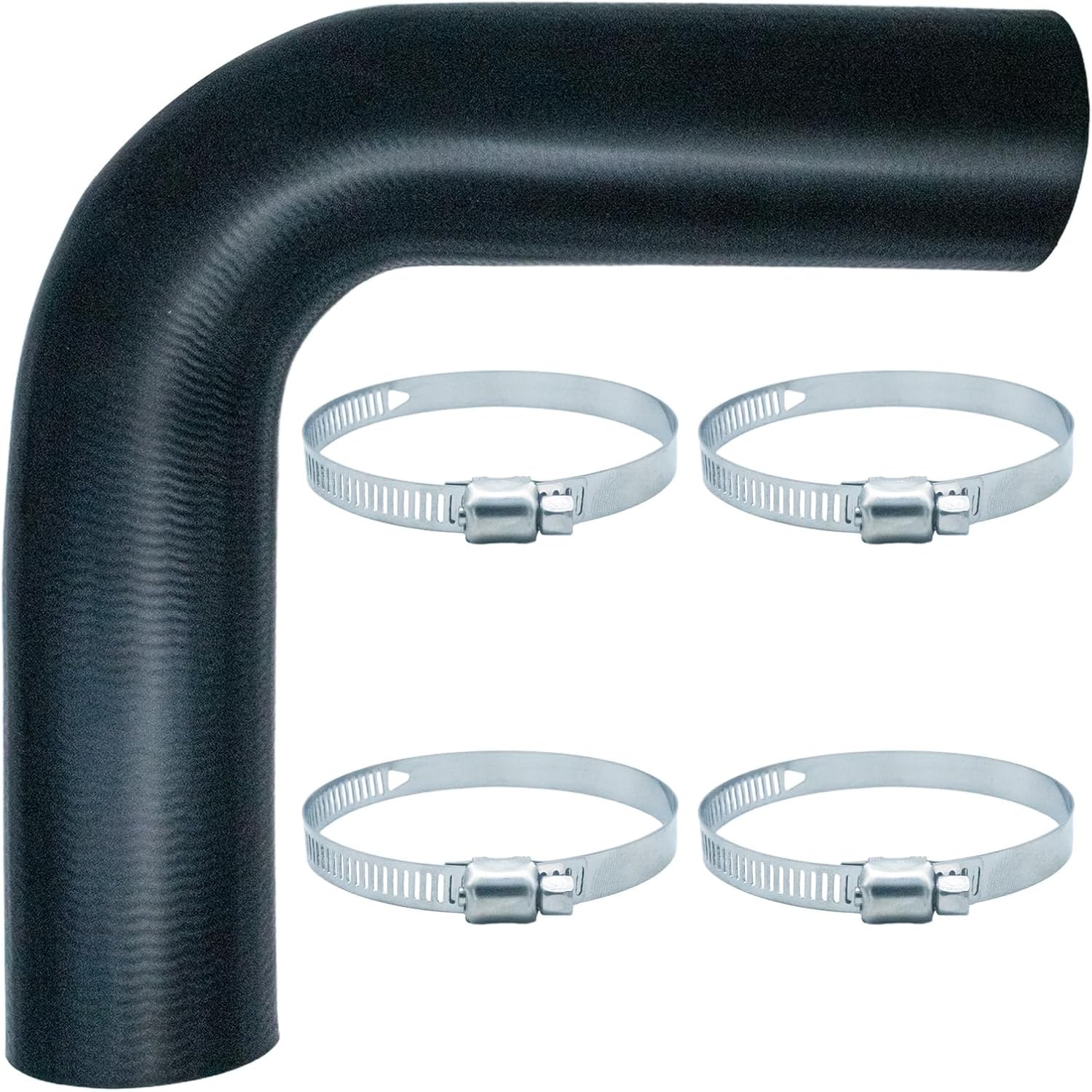 Gasoline Fuel Filler Neck Hose 2 inches ide 90 degree (2  ID 15 7/8  Long) with 4 Hose Clamps Reinforced Gas tank