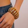 Wide Exaggerated Bracelet Elastic Rope Bead Wide Chunky Bangles Acrylic Bangle  Decoration