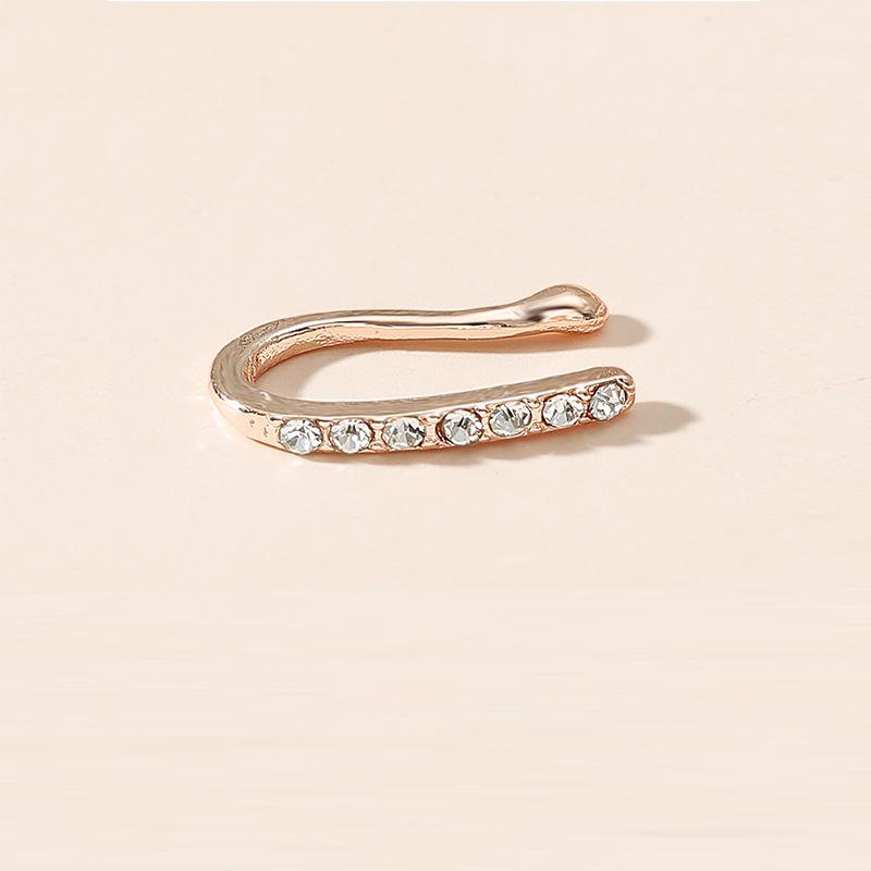 Nový trendy módní falešný nosní kroužek nosní nehty U-tvarovaný diamant nová sexy bez pórů nosní dekorace