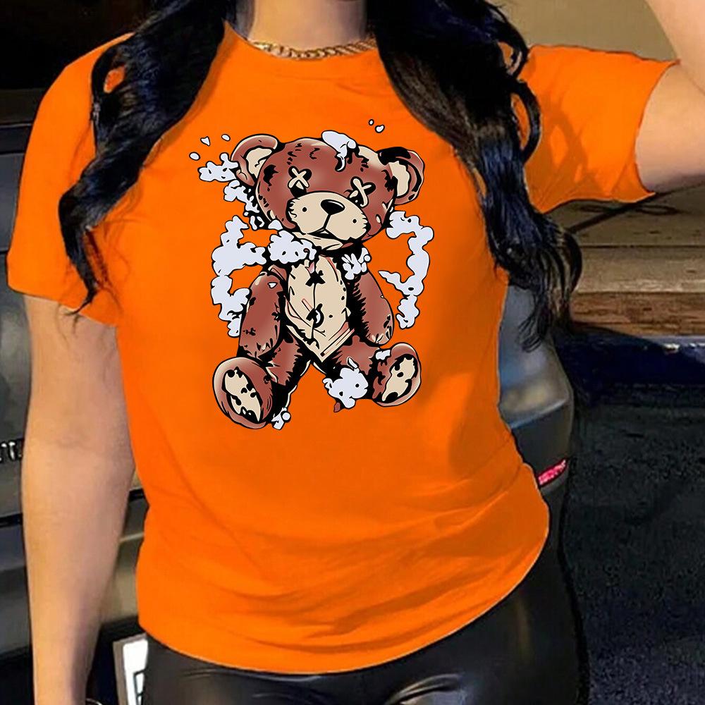 Naughty Bear Cotton T-Shirt Short Sleeve Round Neck Women 2d Print Tops