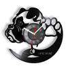 Personalized Pug Dog Wall Clock For Pet Shop Puppy Dog Breed Custom Name Vinyl Record Wall Clock Music Album Home Decor Watch