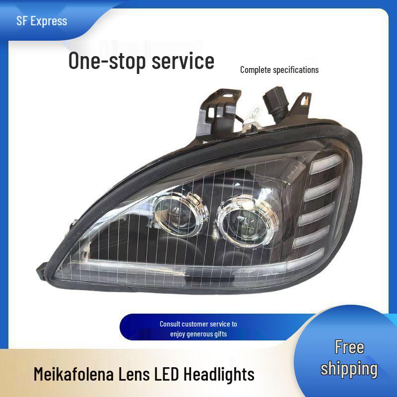 LED Headlight Assembly for Freightliner Cascadia with Double Lens Driver