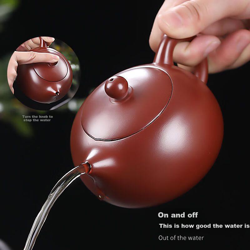 MENGTING Purple Clay Teapot, Handmade Authentic Household Tea Pot, Original Ore Red Mud Purple Clay Kung Fu Tea Set Brewing Teapot