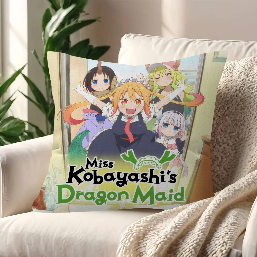 Anime Miss Kobayashi's Dragon Maid  Cushion Cover Inches Farmhouse Decor Home Throw Pillow Covers for Couch Decorations
