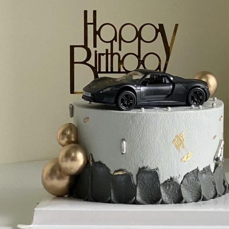 Mercedes Black Alloy Sports Car Off-Road Cake Topper for Birthdays