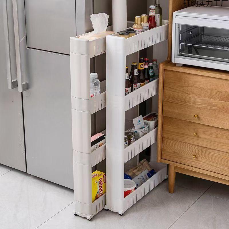 Ultra-Slim Gap Storage Rack for Kitchen, Bathroom, Fridge, Wall Corner, Bedside, and Living Room.