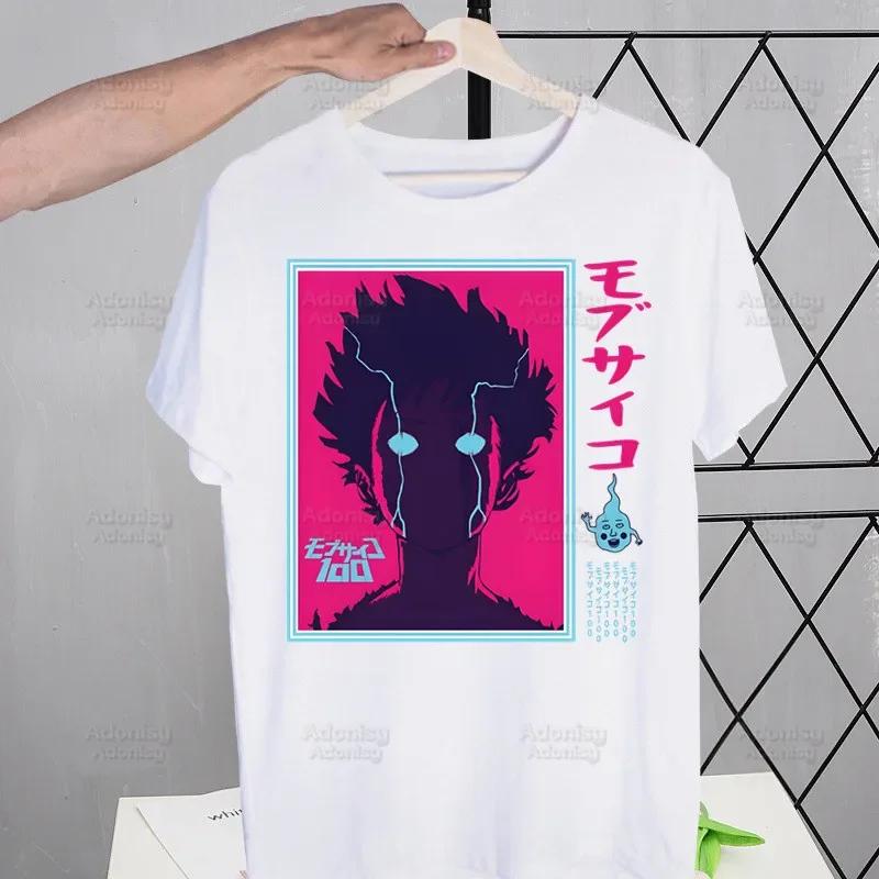 Mob Psycho 100 Shigeo Kageyama T Shirt Men Retro Washed Tops Tees Harajuku One Anime Manga Tshirt Streetwear Hip Hop T-shirts