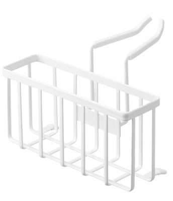 Yamazaki Tower Faucet Storage Holder, White, Approx. W20.3 X D18.5 X H14cm, for Sinks, Small Item Storage, Sponge Holder, 5639