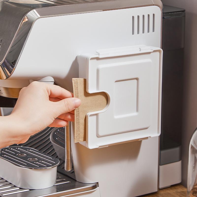 Magnetic Coffee Filter Paper Holder for Fridge and Coffee Machine – Fan-Shaped Storage Box