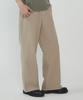 ANALOG MOOD Linen Cotton Semi-Wide Pants (Dark Beige)