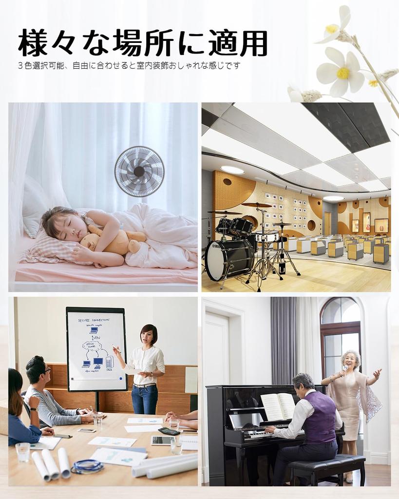 Yoillione Schallabsorbierende Platte 30x30cm Schwarz Selbstklebend