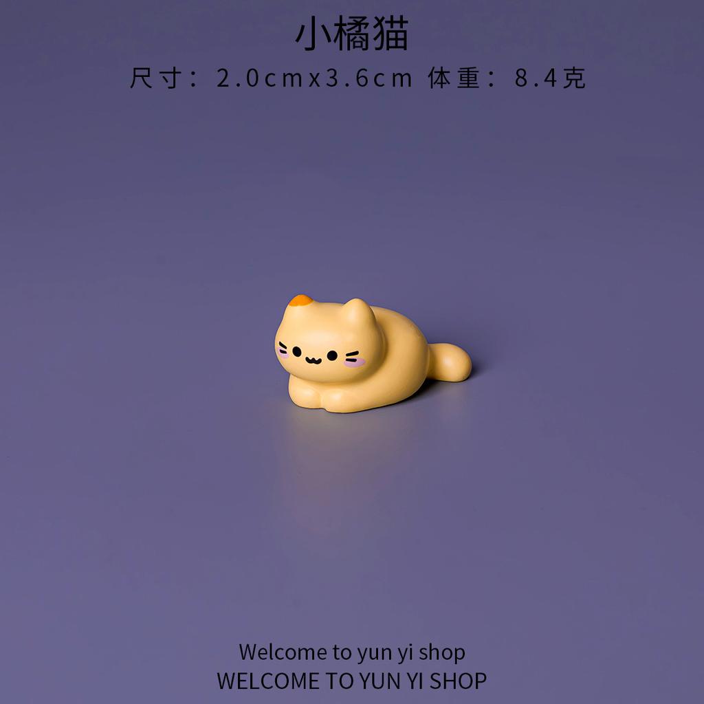 Cute Cartoon Resin Mini Cats Ornament Fairy Garden Desktop Decoration Animal Figurine Cat Ornaments Decorations Accessories New