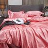 Imitation Silk 4-Piece Bedding Set: Duvet Cover, Fitted Sheet, Smooth Ice Silk Feel